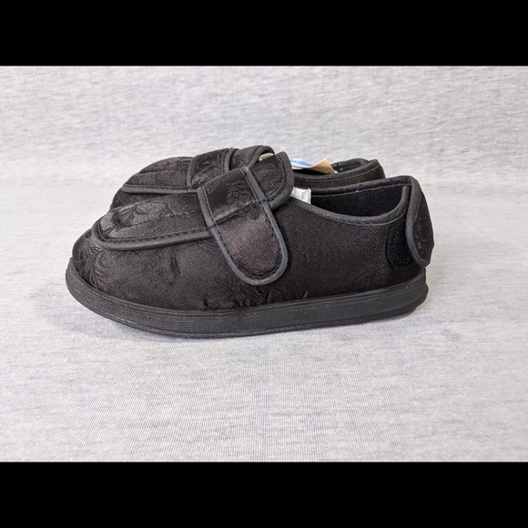 Foamtreads Physician L2 Black Satin Slippers - Picture 4 of 14